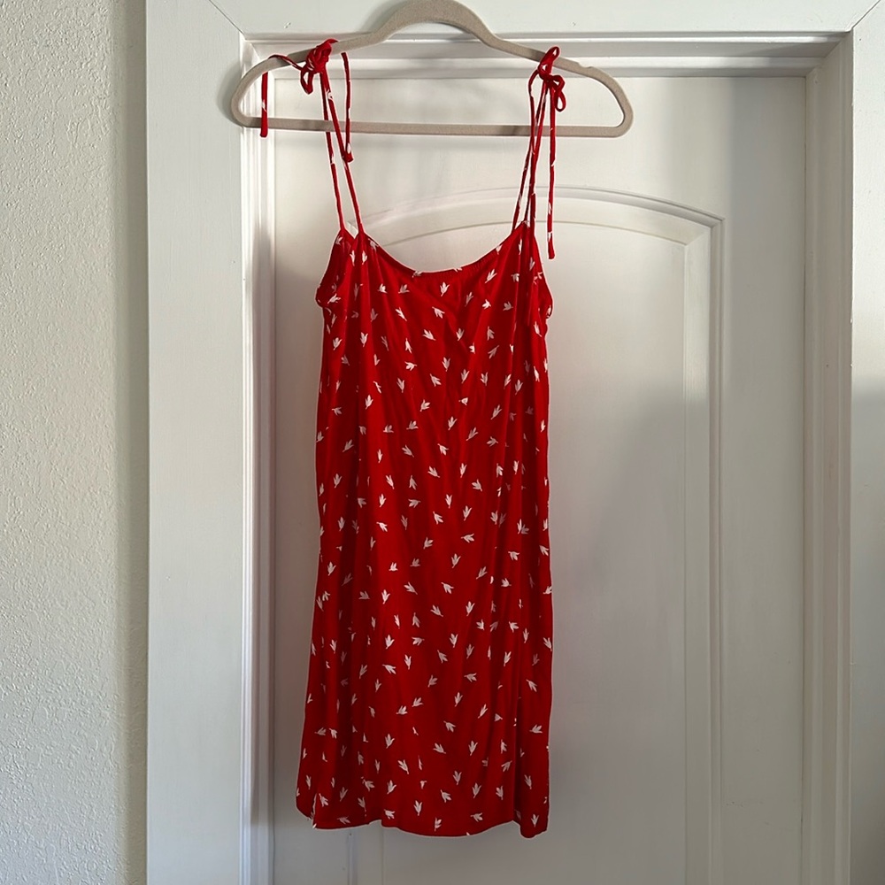 Olivaceous mini dress with tie straps